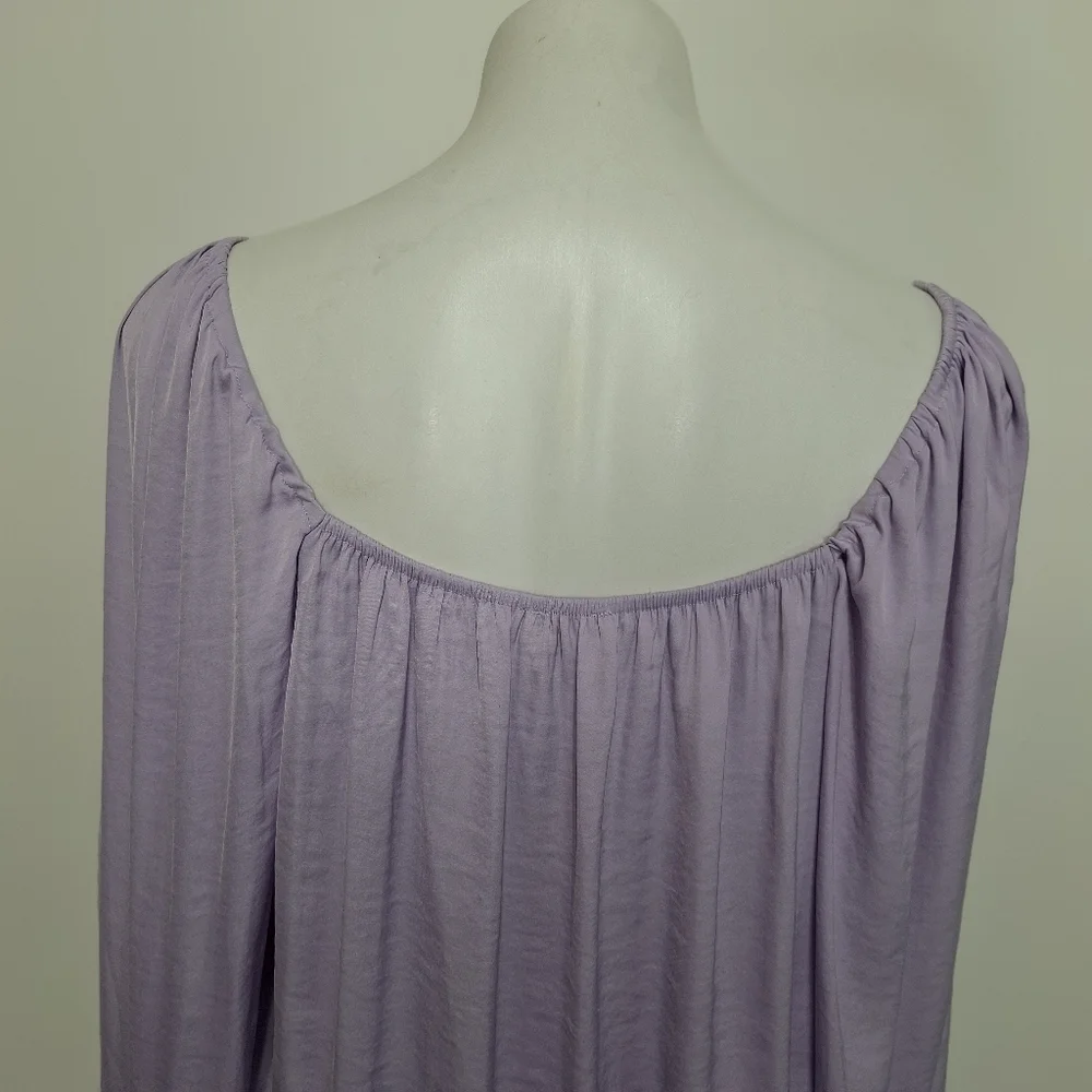 Free People Coquette Feminine Cottagecore Lavender Long Sleeve Bodysuit Size S